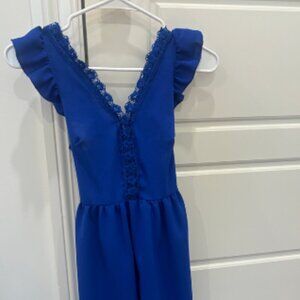 Eletric Blue V Cut Dress